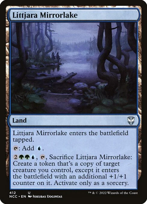 Littjara Mirrorlake, carta Magic di tipo Land illustrata da Jokubas Uogintas