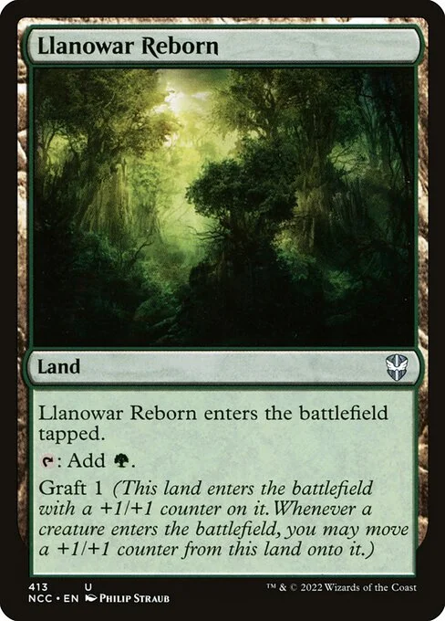 Llanowar Reborn, carta Magic di tipo Land illustrata da Philip Straub