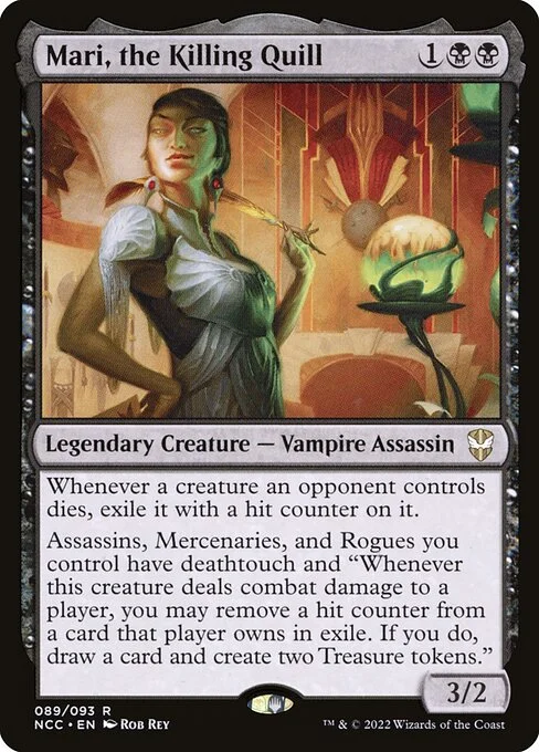 Mari, the Killing Quill, carta Magic di tipo Legendary Creature — Vampire Assassin illustrata da Rob Rey