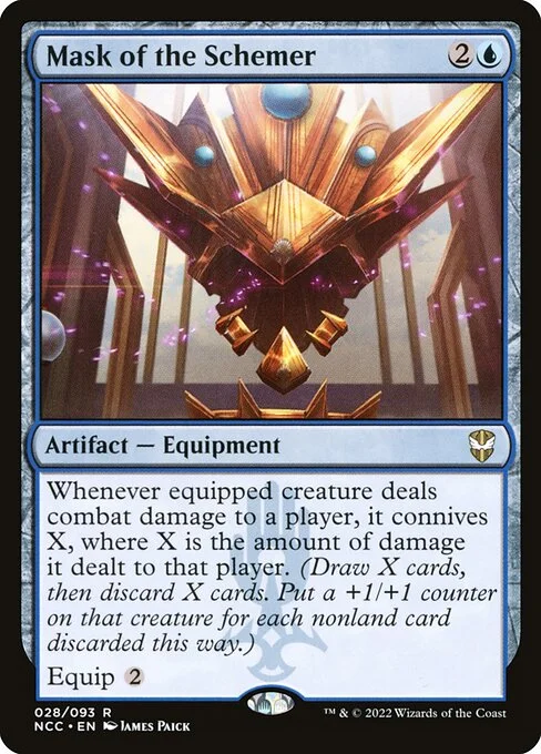 Mask of the Schemer, carta Magic di tipo Artifact — Equipment illustrata da James Paick