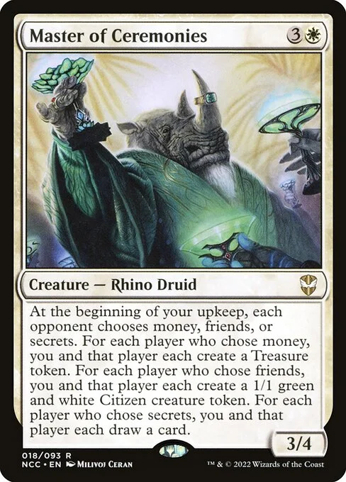 Master of Ceremonies, carta Magic di tipo Creature — Rhino Druid illustrata da Milivoj Ćeran