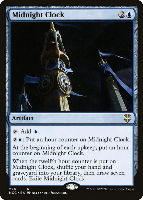 Midnight Clock, carta Magic di tipo Artifact illustrata da Alexander Forssberg