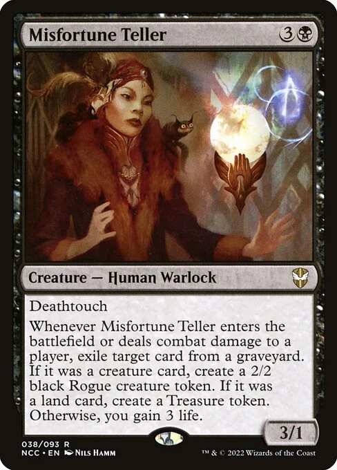 Misfortune Teller, carta Magic di tipo Creature — Human Warlock illustrata da Nils Hamm