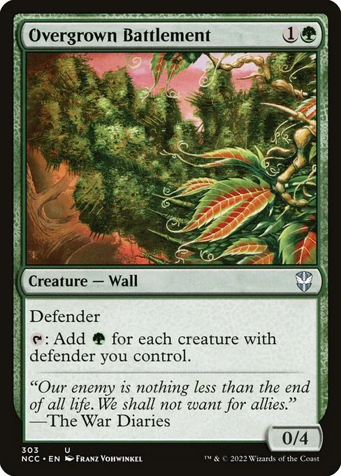 Overgrown Battlement, carta Magic di tipo Creature — Wall illustrata da Franz Vohwinkel