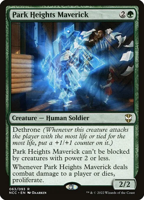 Park Heights Maverick, carta Magic di tipo Creature — Human Soldier illustrata da Daarken