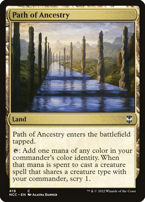 Path of Ancestry, carta Magic di tipo Land illustrata da Alayna Danner