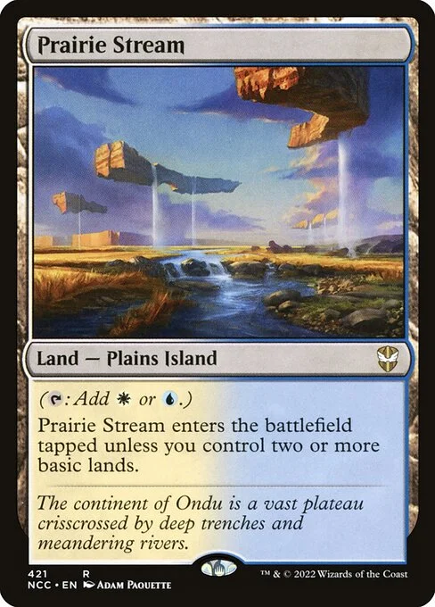 Prairie Stream, carta Magic di tipo Land — Plains Island illustrata da Adam Paquette