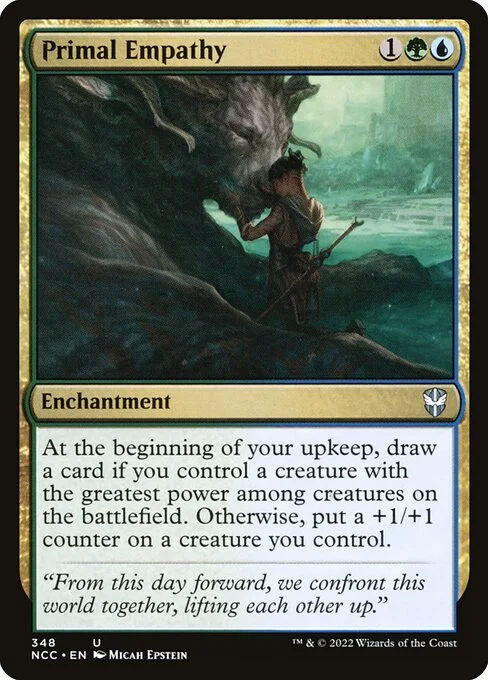 Primal Empathy, carta Magic di tipo Enchantment illustrata da Micah Epstein
