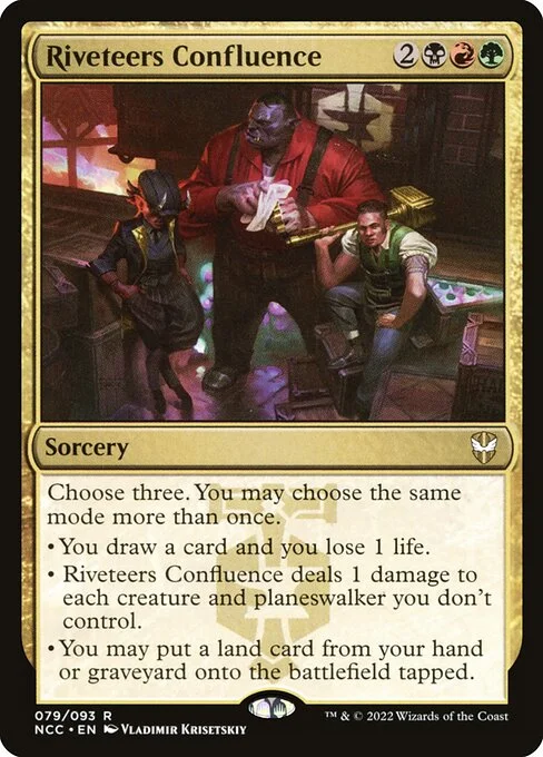 Riveteers Confluence, carta Magic di tipo Sorcery illustrata da Vladimir Krisetskiy