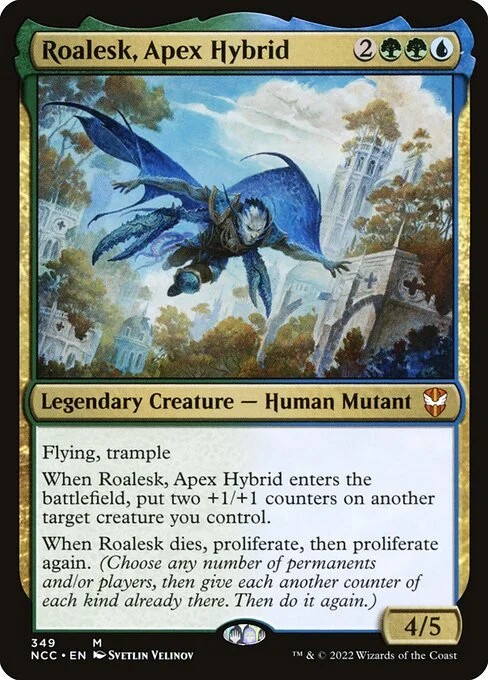Roalesk, Apex Hybrid, carta Magic di tipo Legendary Creature — Human Mutant illustrata da Svetlin Velinov