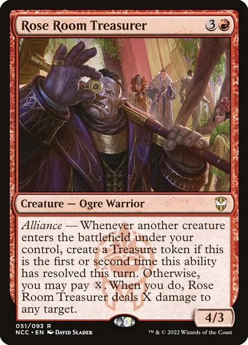 Rose Room Treasurer, carta Magic di tipo Creature — Ogre Warrior illustrata da David Sladek