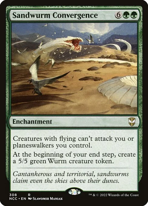 Sandwurm Convergence, carta Magic di tipo Enchantment illustrata da Slawomir Maniak
