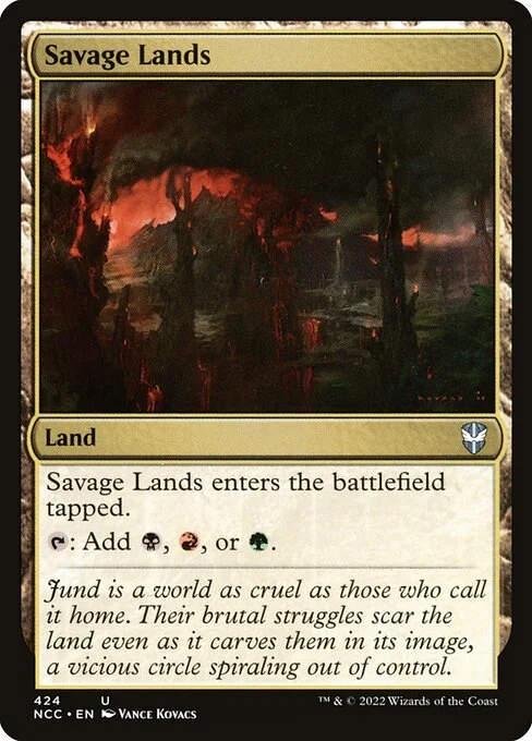 Savage Lands, carta Magic di tipo Land illustrata da Vance Kovacs