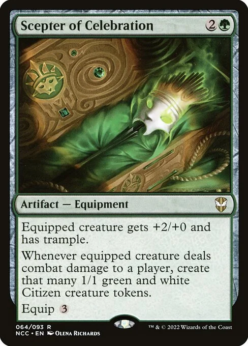 Scepter of Celebration, carta Magic di tipo Artifact — Equipment illustrata da Olena Richards