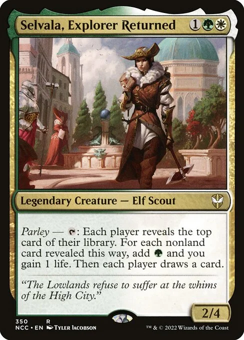 Selvala, Explorer Returned, carta Magic di tipo Legendary Creature — Elf Scout illustrata da Tyler Jacobson