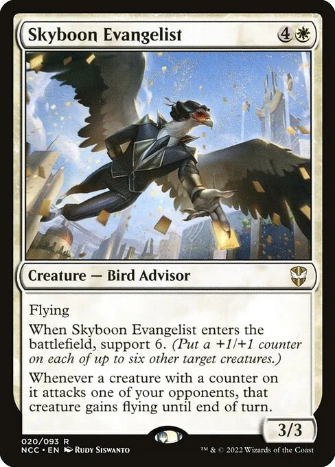 Skyboon Evangelist, carta Magic di tipo Creature — Bird Advisor illustrata da Rudy Siswanto