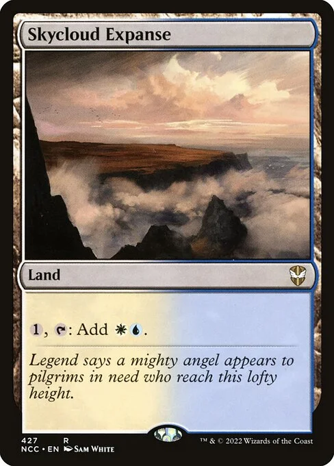 Skycloud Expanse, carta Magic di tipo Land illustrata da Sam White