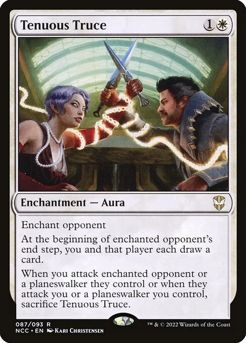 Tenuous Truce, carta Magic di tipo Enchantment — Aura illustrata da Kari Christensen