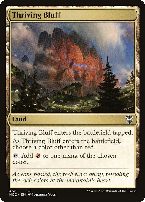 Thriving Bluff, carta Magic di tipo Land illustrata da Johannes Voss