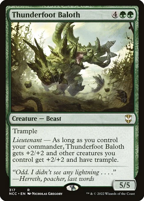 Thunderfoot Baloth, carta Magic di tipo Creature — Beast illustrata da Nicholas Gregory
