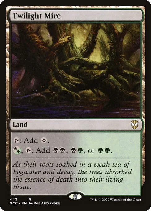 Twilight Mire, carta Magic di tipo Land illustrata da Rob Alexander