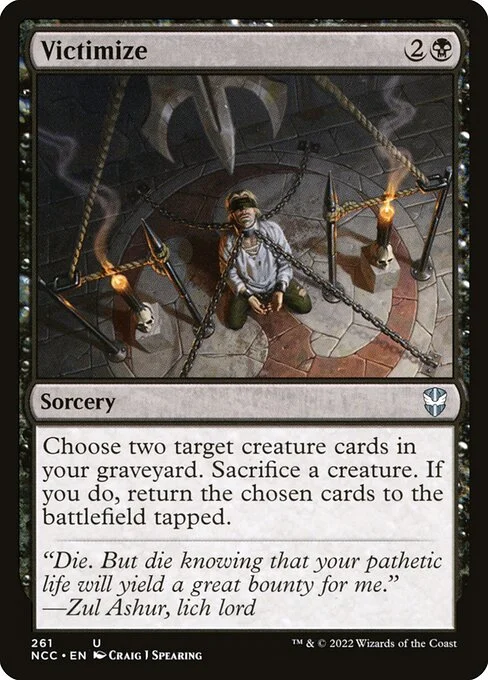 Victimize, carta Magic di tipo Sorcery illustrata da Craig J Spearing