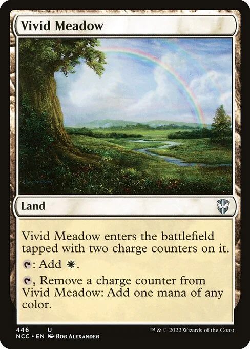 Vivid Meadow, carta Magic di tipo Land illustrata da Rob Alexander