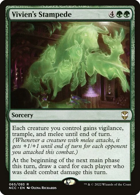 Vivien's Stampede, carta Magic di tipo Sorcery illustrata da Olena Richards