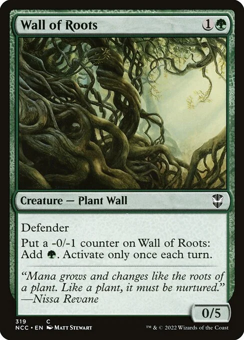 Wall of Roots, carta Magic di tipo Creature — Plant Wall illustrata da Matt Stewart