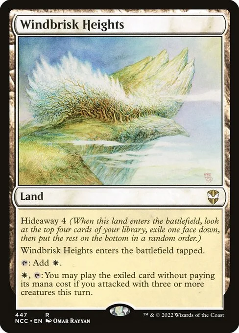 Windbrisk Heights, carta Magic di tipo Land illustrata da Omar Rayyan