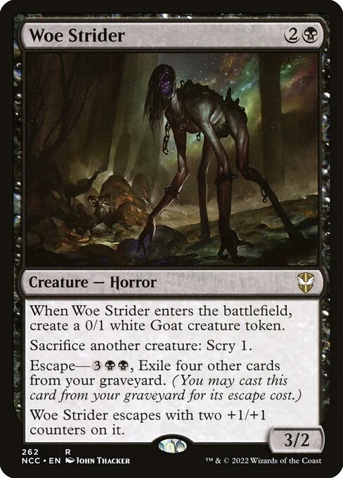 Woe Strider, carta Magic di tipo Creature — Horror illustrata da John Thacker