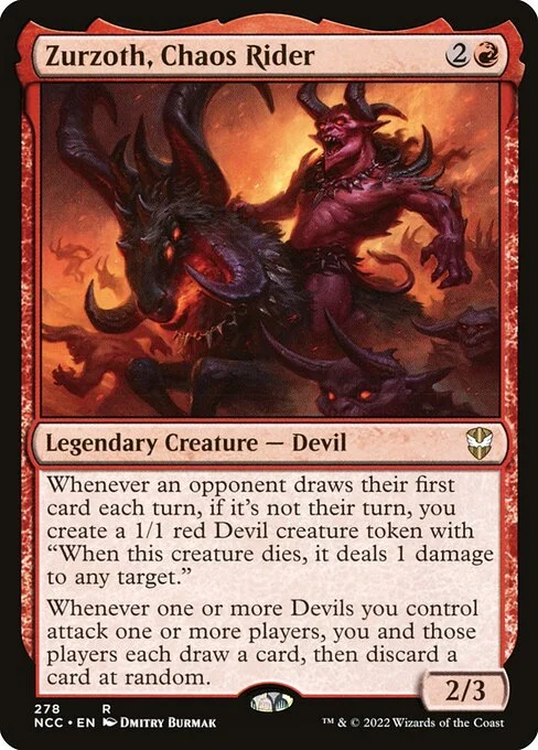 Zurzoth, Chaos Rider, carta Magic di tipo Legendary Creature — Devil illustrata da Dmitry Burmak