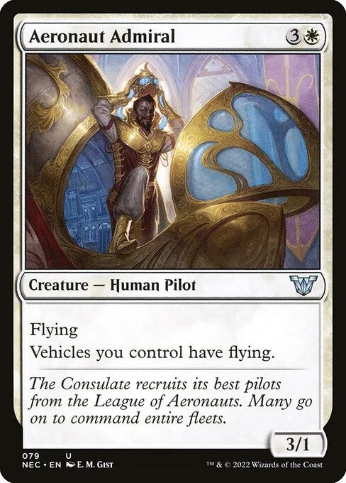 Aeronaut Admiral, carta Magic di tipo Creature — Human Pilot illustrata da E. M. Gist