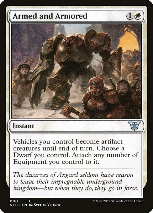 Armed and Armored, carta Magic di tipo Instant illustrata da Svetlin Velinov