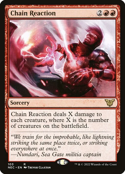 Chain Reaction, carta Magic di tipo Sorcery illustrata da Trevor Claxton