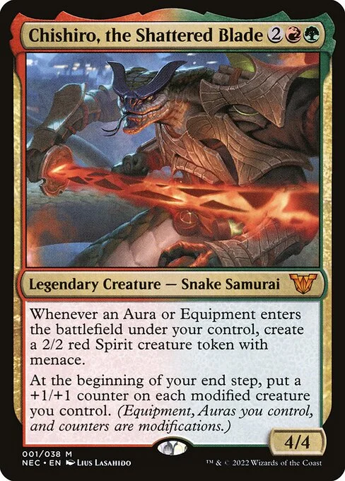 Chishiro, the Shattered Blade, carta Magic di tipo Legendary Creature — Snake Samurai illustrata da Lius Lasahido