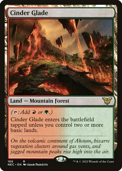 Cinder Glade, carta Magic di tipo Land — Mountain Forest illustrata da Adam Paquette