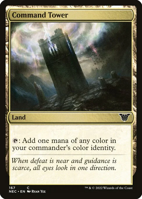 Command Tower, carta Magic di tipo Land illustrata da Ryan Yee