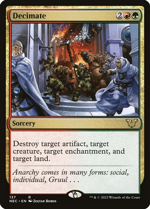 Decimate, carta Magic di tipo Sorcery illustrata da Zoltan Boros