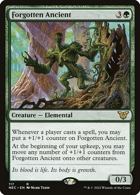 Forgotten Ancient, carta Magic di tipo Creature — Elemental illustrata da Mark Tedin