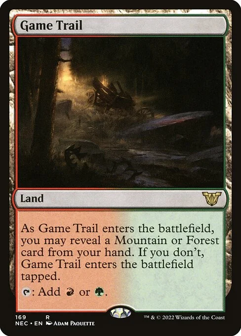 Game Trail, carta Magic di tipo Land illustrata da Adam Paquette