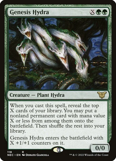 Genesis Hydra, carta Magic di tipo Creature — Plant Hydra illustrata da Donato Giancola
