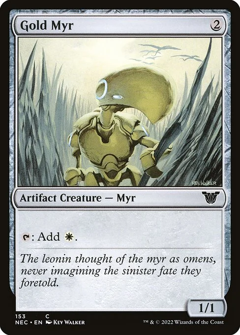 Gold Myr, carta Magic di tipo Artifact Creature — Myr illustrata da Kev Walker