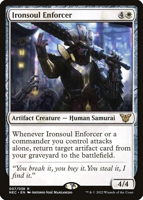 Ironsoul Enforcer, carta Magic di tipo Artifact Creature — Human Samurai illustrata da Antonio José Manzanedo