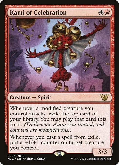 Kami of Celebration, carta Magic di tipo Creature — Spirit illustrata da Milivoj Ćeran