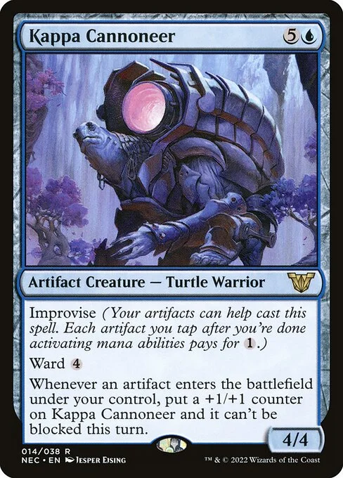 Kappa Cannoneer, carta Magic di tipo Artifact Creature — Turtle Warrior illustrata da Jesper Ejsing