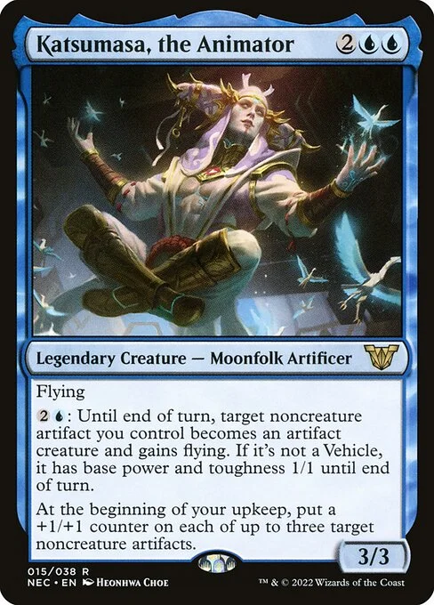 Katsumasa, the Animator, carta Magic di tipo Legendary Creature — Moonfolk Artificer illustrata da Heonhwa