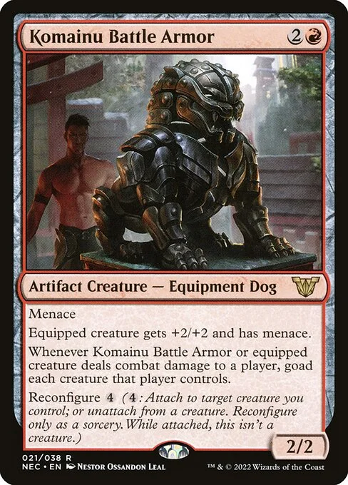 Komainu Battle Armor, carta Magic di tipo Artifact Creature — Equipment Dog illustrata da Néstor Ossandón Leal