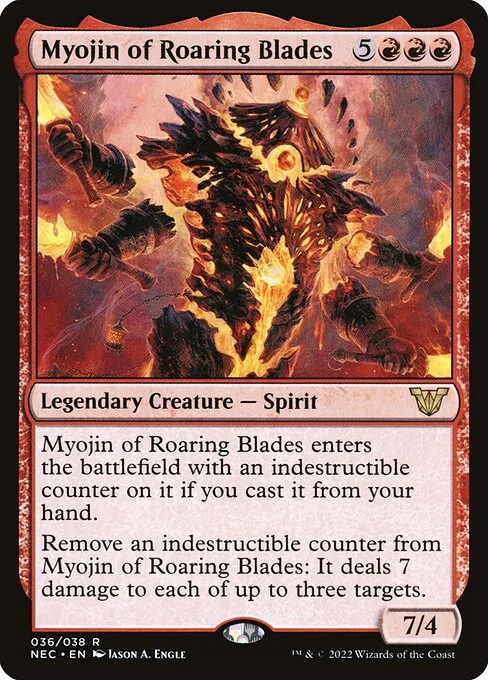 Myojin of Roaring Blades, carta Magic di tipo Legendary Creature — Spirit illustrata da Jason A. Engle
