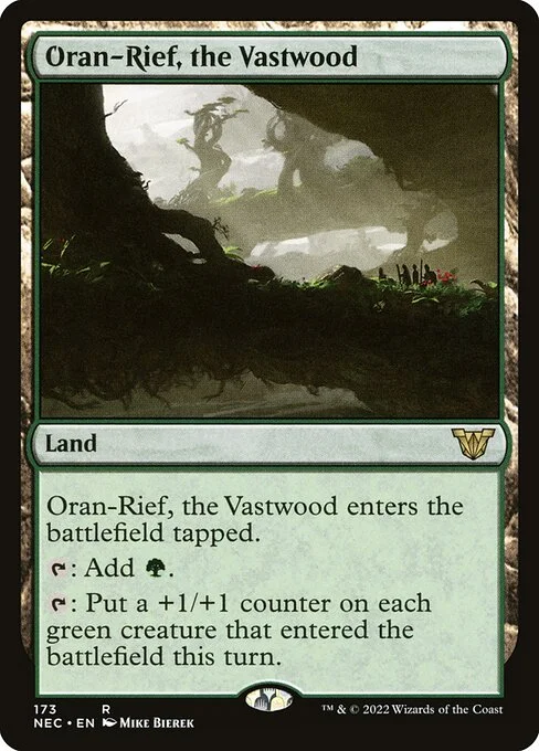 Oran-Rief, the Vastwood, carta Magic di tipo Land illustrata da Mike Bierek